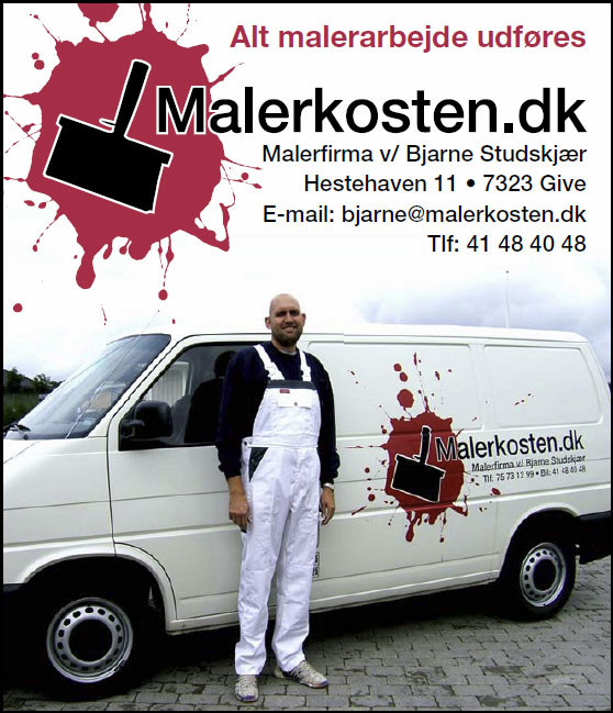 Malerkosten.dk - Malerfirma v/ Bjarne Studskjr -
 Tlf: 4148 4048